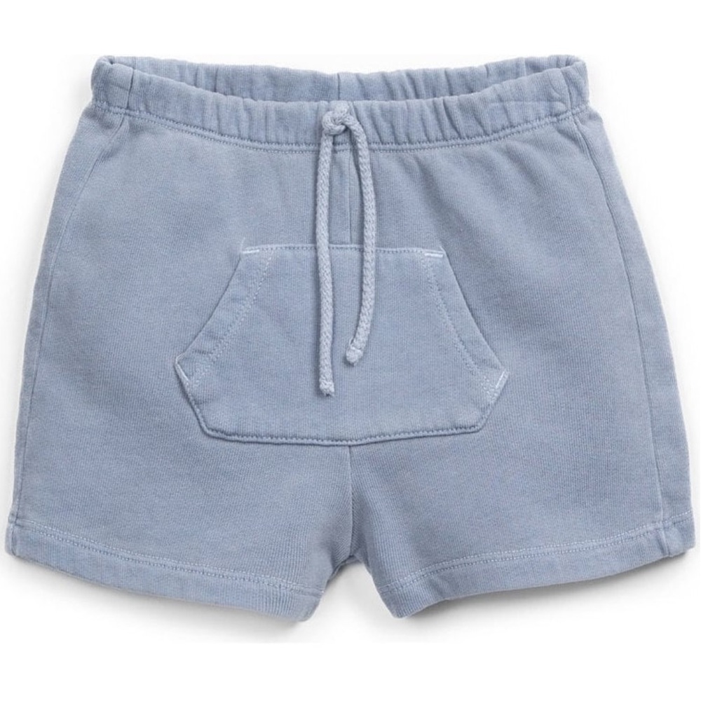 NEW / PLAY UP / Kangaroo Pocket Sweatshorts / Light Blue Shorts 3m